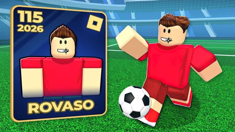 Official Spin a Soccer Card promotional image showing the 115-rated Rovaso card