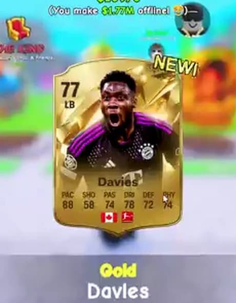 June gameplay pull showing a 77 LB Gold Davies card