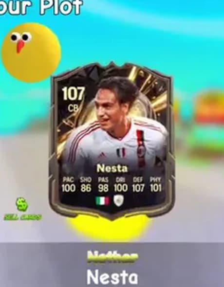July gameplay pull showing a 107 CB Nesta card