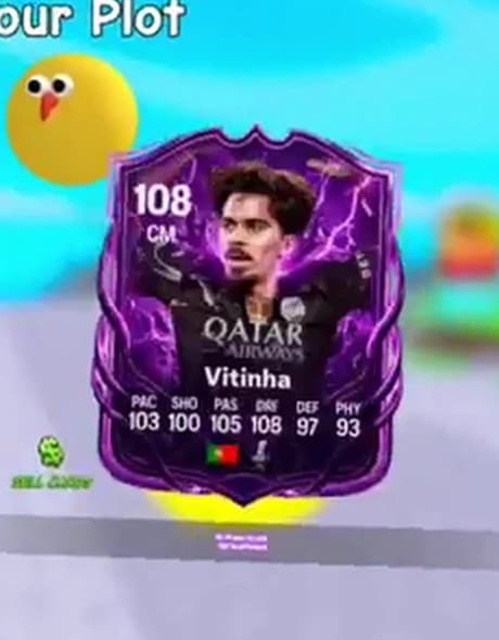 July gameplay pull showing a 108 CM Vitinha card