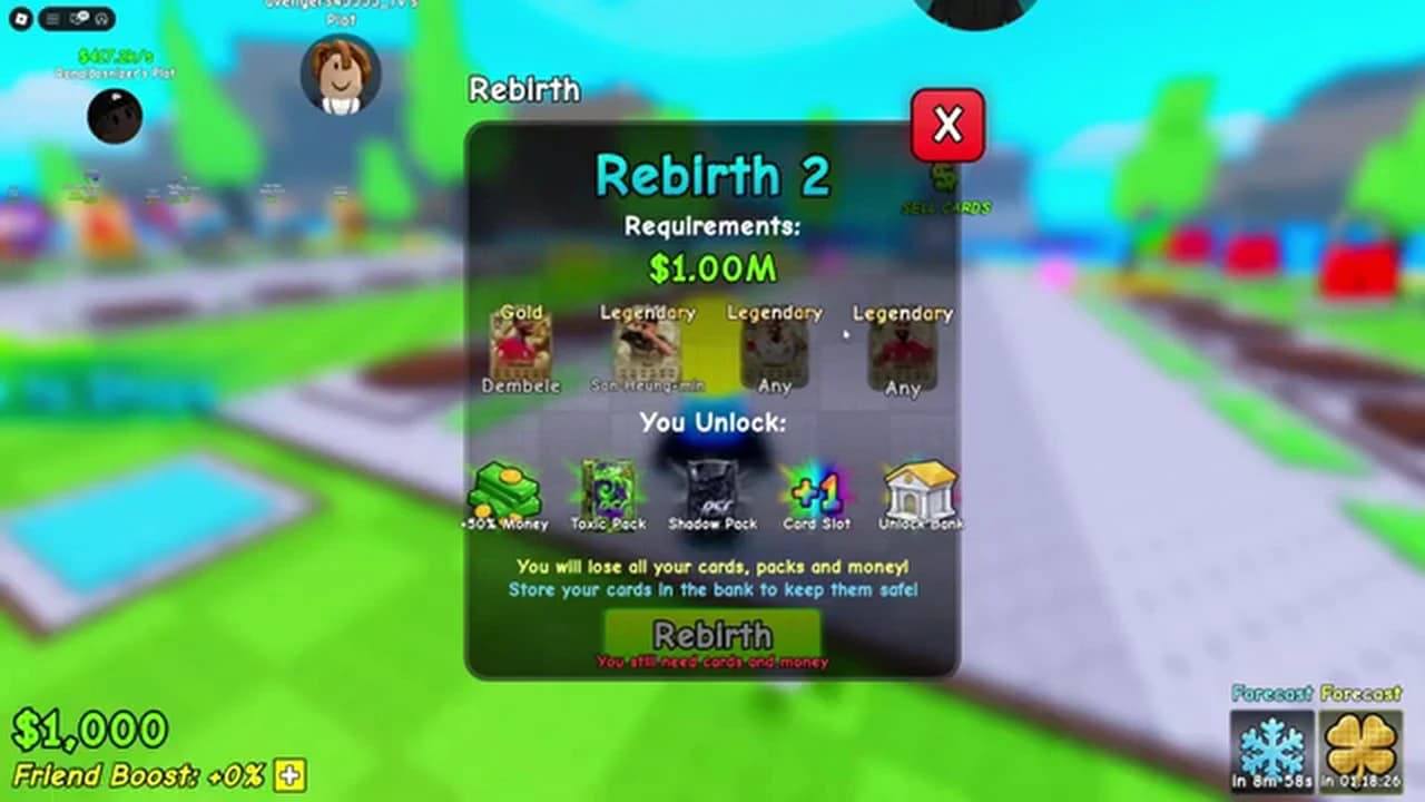 Rebirth 2 - Older Game Build panel in Spin a Soccer Card
