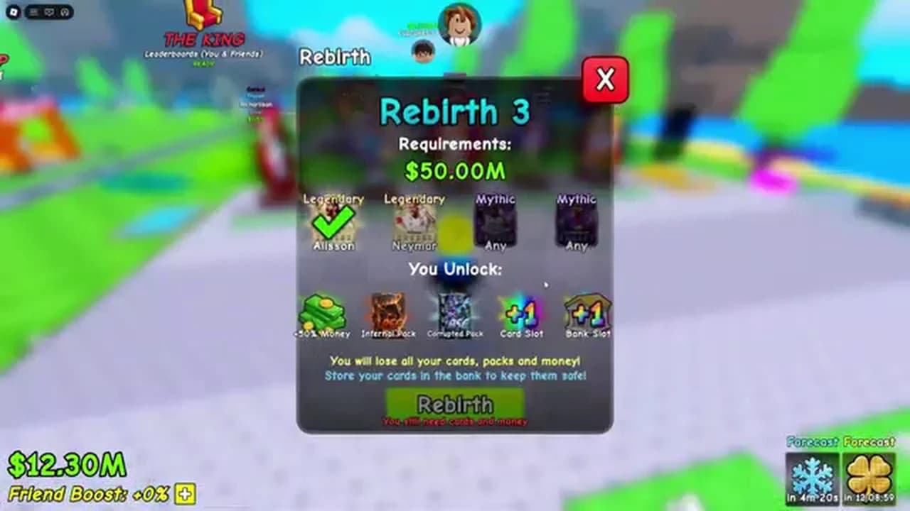 Rebirth 3 - Older Game Build panel in Spin a Soccer Card